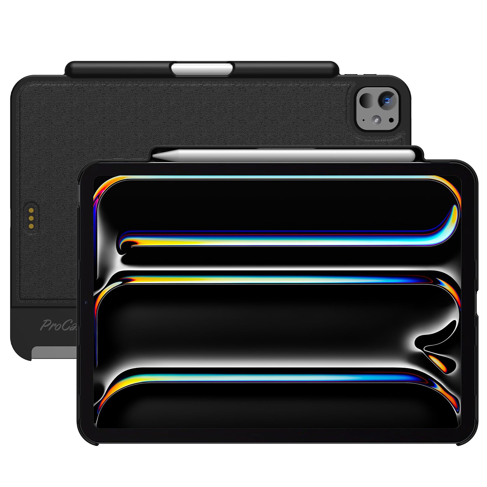 ProCase Magic Keyboard Compatible Case for iPad Pro 11 Inch 2024 M4, Slim Magnetic Cover Lightweight Case with Pencil Holder for 5th Generation iPad Pro 11