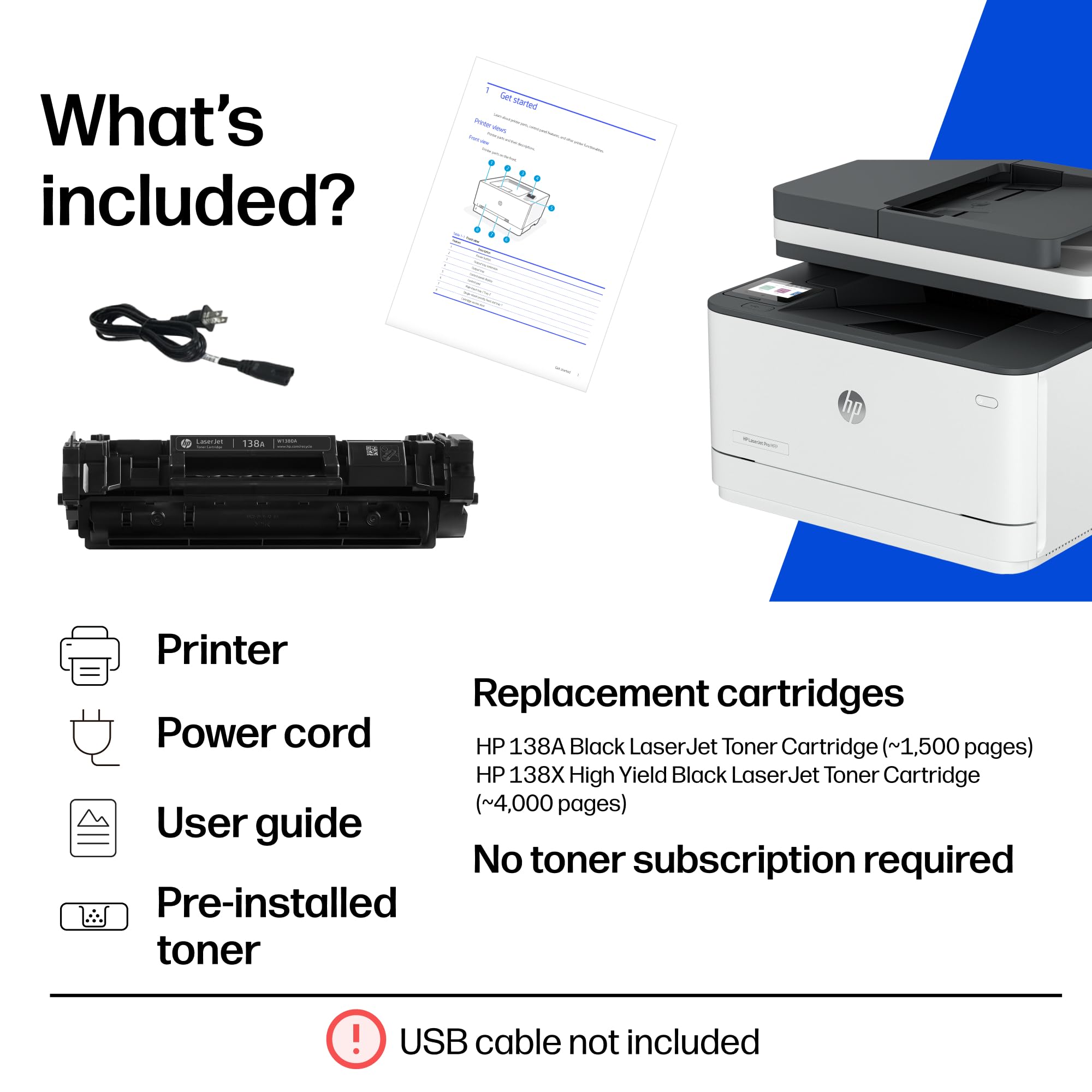 HP Stampante Laserjet Pro MFP 3101sdw, in bianco e nero, stampante per piccole e medie imprese, stampa, copia, scansione, wireless; stampa da telefono o tablet; stampa fronte/retro