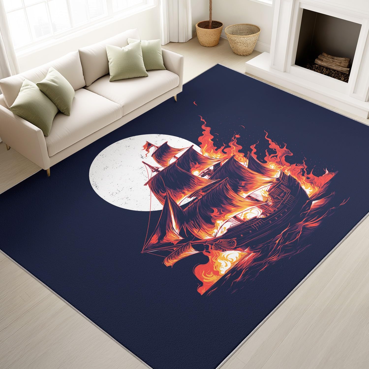 Tapis de salon aventure nautique antidérapant pour sécuriser et décorer votre séjour