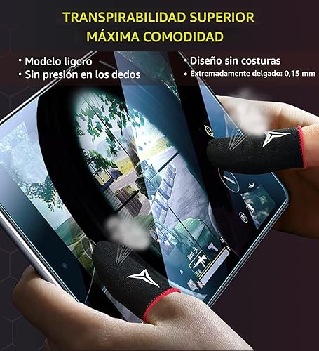 Miniatura 5 de 6 paquetes de fundas para dedos para juegos de teléfono móvil, fundas para dedos Nuozme compatibles con todos los dispositivos táctiles, nanofibras