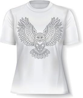 Women’s ladies Owl Colouring T Shirt, Graffiti T Shirt, Choice of sizes, With or Without Pens See Description