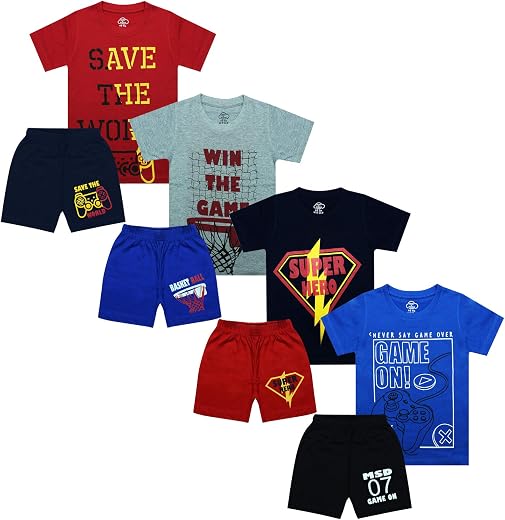 MIST N FOGG Boys T Shirts and Shorts Set