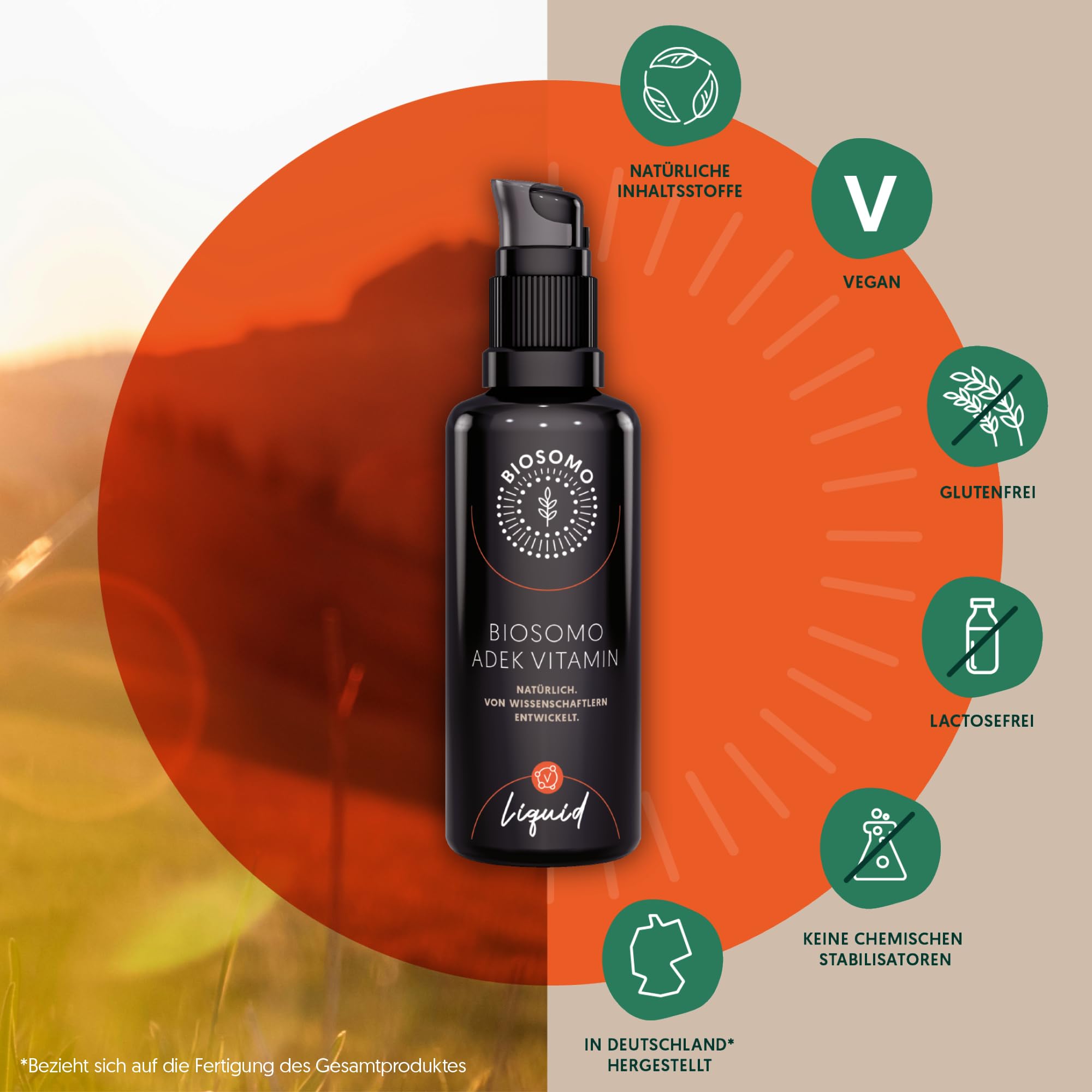 liposomales Vitamin D3 K2 - hochdosierte & vegane D3 K2 Tropfen mit Vitamin A & E - Liposomales ADEK von Wissenschaftlern entwickelt - 6x Monatsvorrat - 50ml