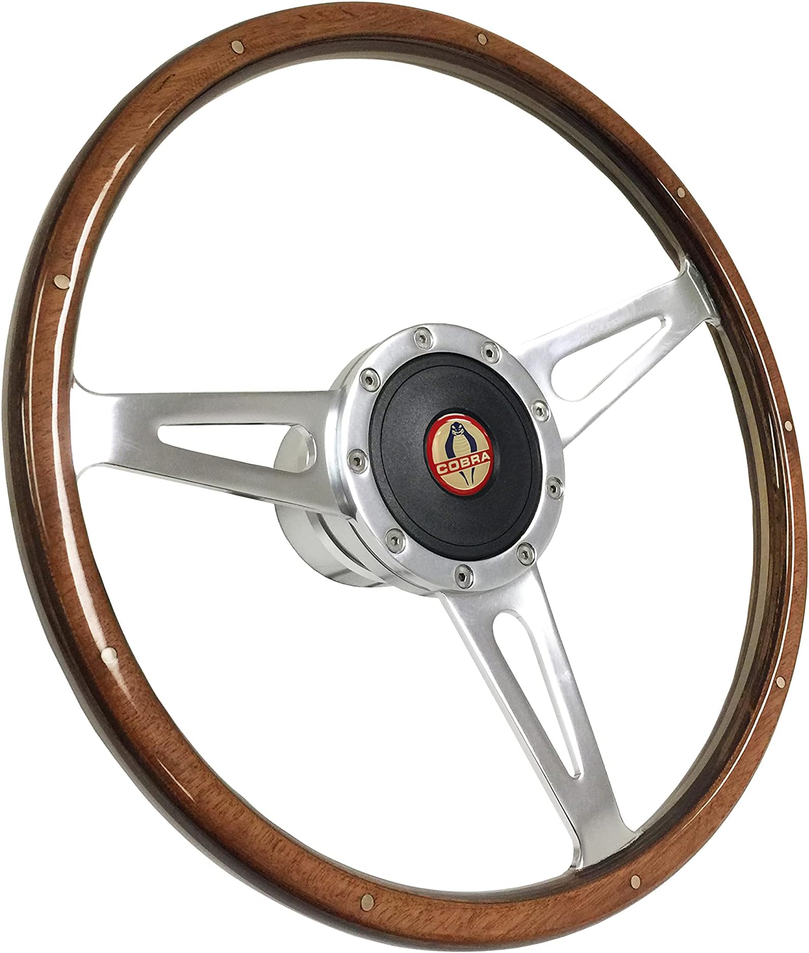 VSW S9 Shelby Style Steering Wheel Kit Compatible with 1968 1969 1970 1971 1972 1973 Mustang Cobra