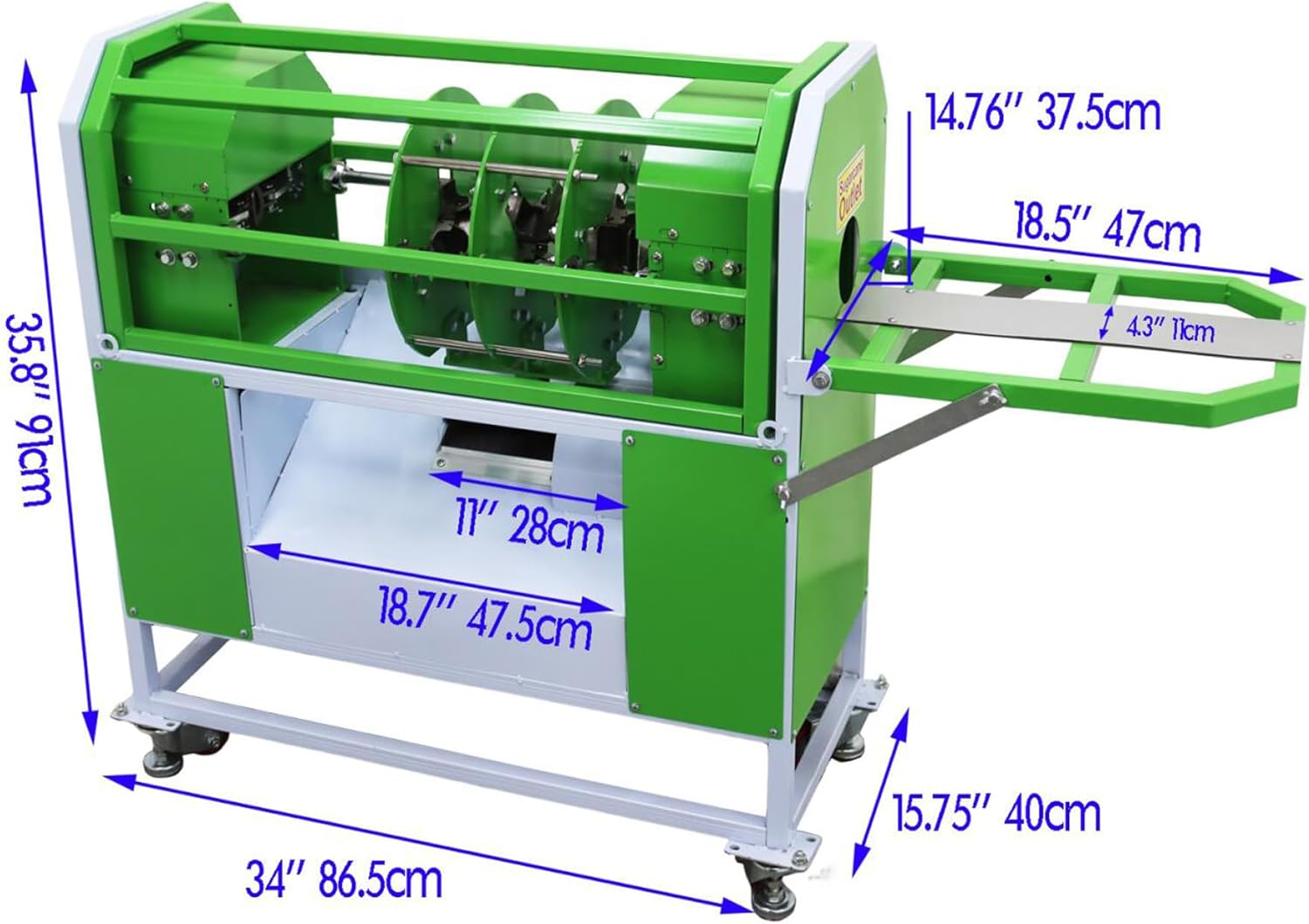 TECHTONGDA Sugar Cane Peeler, Sugarcane Skin Peeling Machine, Commercial Sugarcane Peel Removing Machine, Sugarcane Peeler Machine, 220V/110V/48V, 1"-2.2" Sugarcane Dia, Min Peeling Length 20 Inch