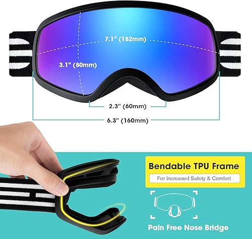 Miniatura 3 de EasYoung Kids Ski Goggles Snowboard Goggles for Children, Youth, Boys & Girls 3-15
