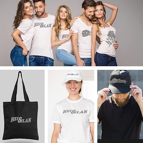 Miniatura 6 de VENITOR Vinilo termotransferible 3D para planchar en camisetas, bolsas, almohadas, tela textil, 3 hojas de 12 x 10 pulgadas, vinilo de transferencia