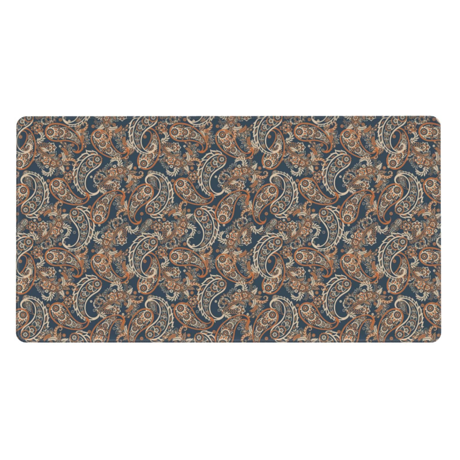 Alfombrilla de escritorio grande con elegante diseño de cachemira para un teclado antideslizante 8