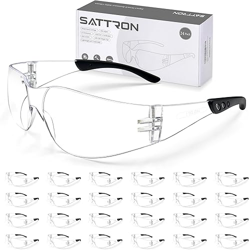 Miniatura 9 de Paquete de 100 lentes de seguridad tintados, resistentes a los arañazos y a los impactos, lentes de humo oscuro de Ploycarbonate para protección UV,