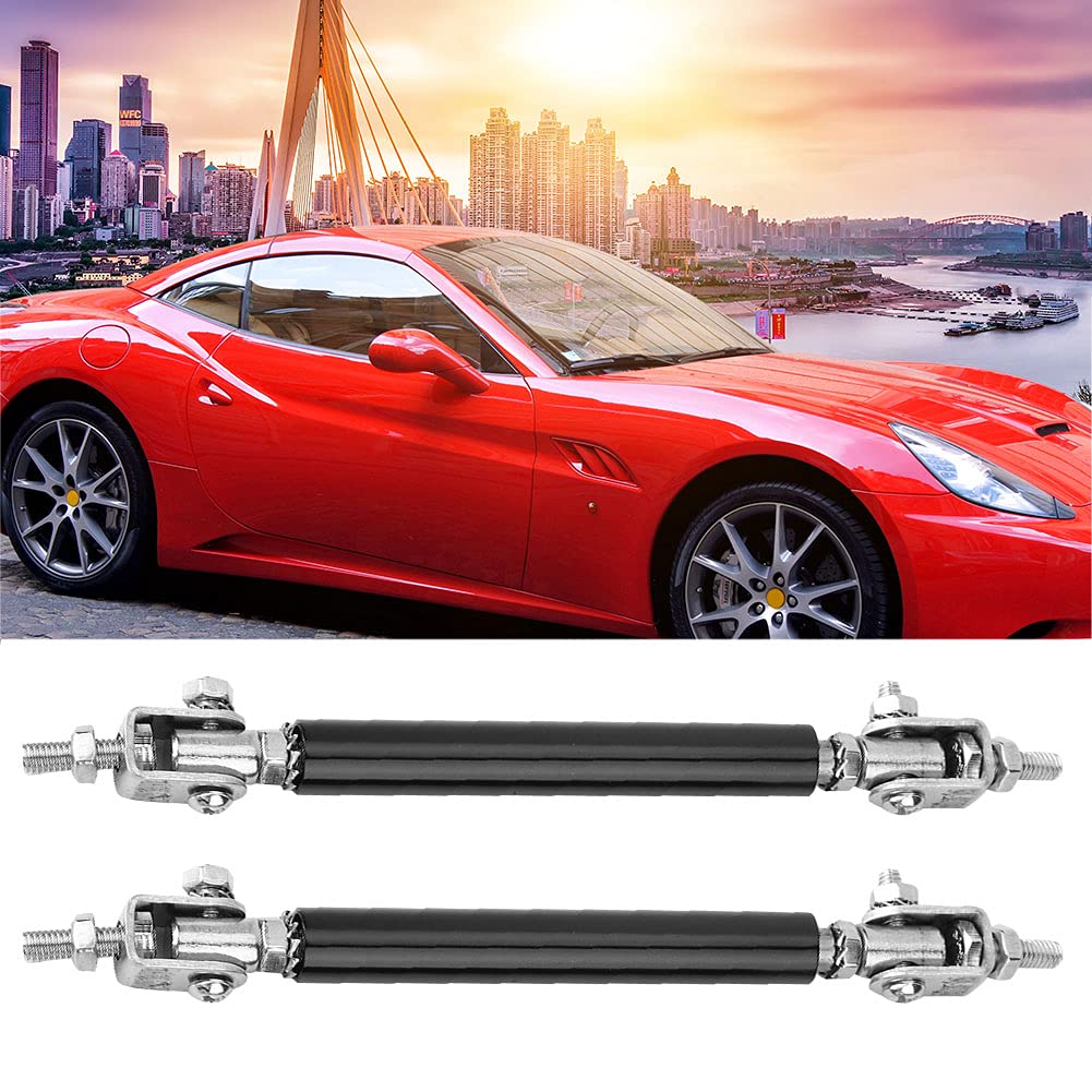 Universale 2 Pezzi 75 Mm Protezione Paraurti Auto Labbro Asta Splitter Puntone Tirante Supporto Anteriore Posteriore(D'argento