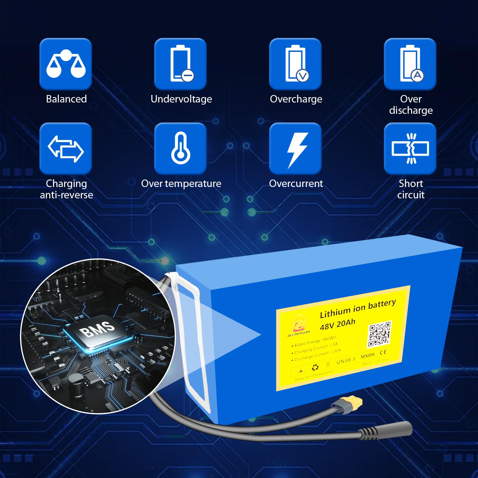 Amazon.com: 48V 20Ah Ebike Battery 48 Volt Lithium Battery for E