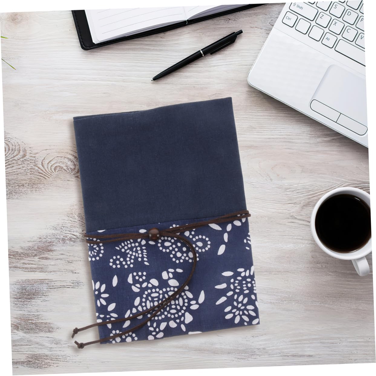 Tofficu 4 Pièces Protecteur de couverture de livre en tissu teint bleu encre livre decoration livre décoration afficher décor de livre en tissu protège-livre ornemental livre protecteur