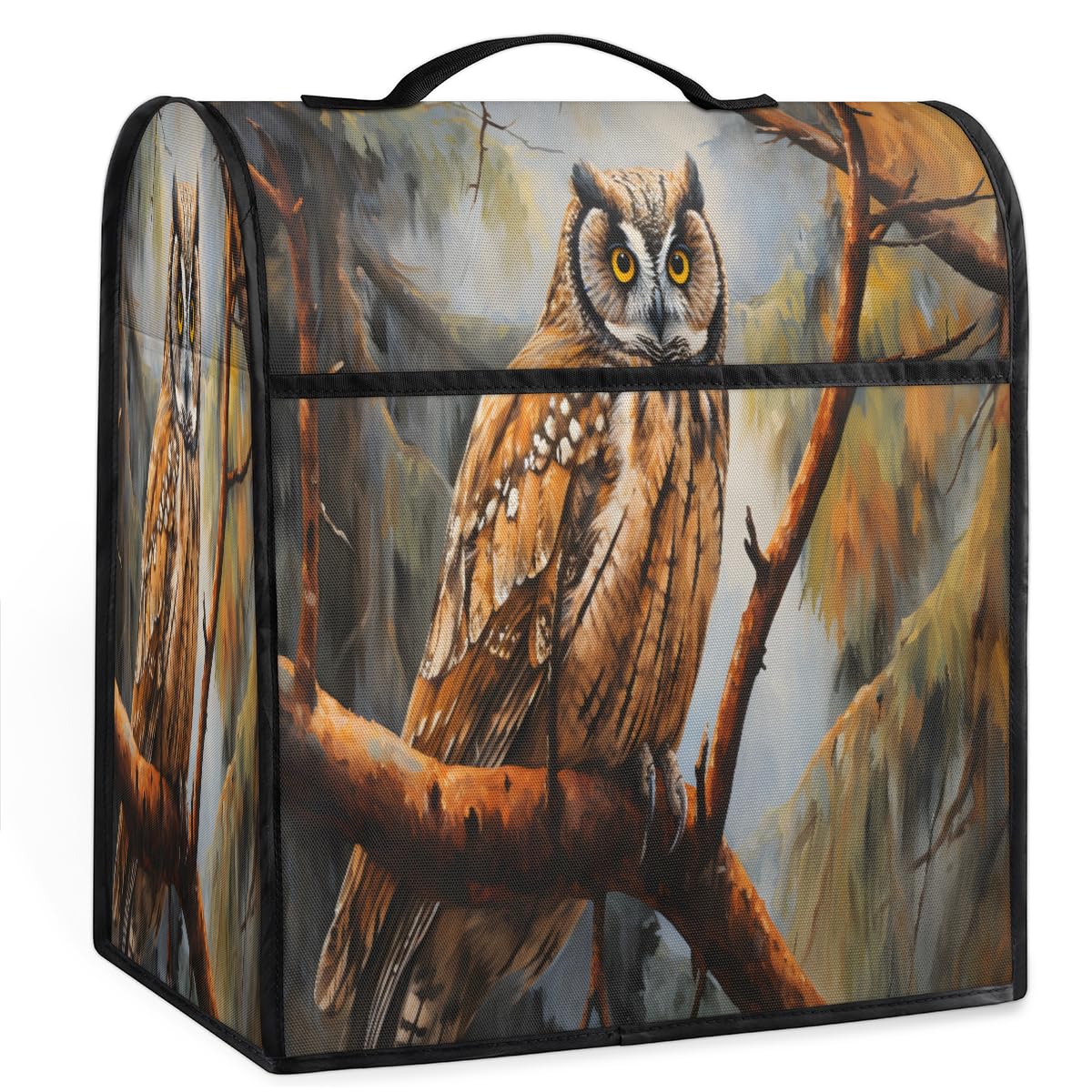 Coffee Maker Cover Owl Kitchen Appliance Covers Small Appliance Covers Blender Cover Juicer Cover Dust Covers for Kitchen Appliances with Top Handle and Pockets,Washable,C724