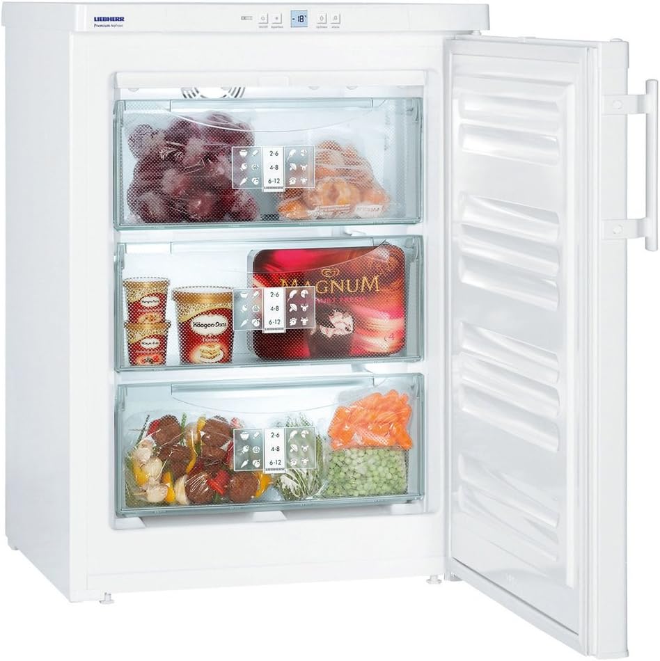 Liebherr GNP1066 Freestanding NoFrost 91 litre Freezer White with Automatic SuperFrost Function and VarioSpace, FrostControl Display, Reversible Door, 60cm Width [Energy Class A++]