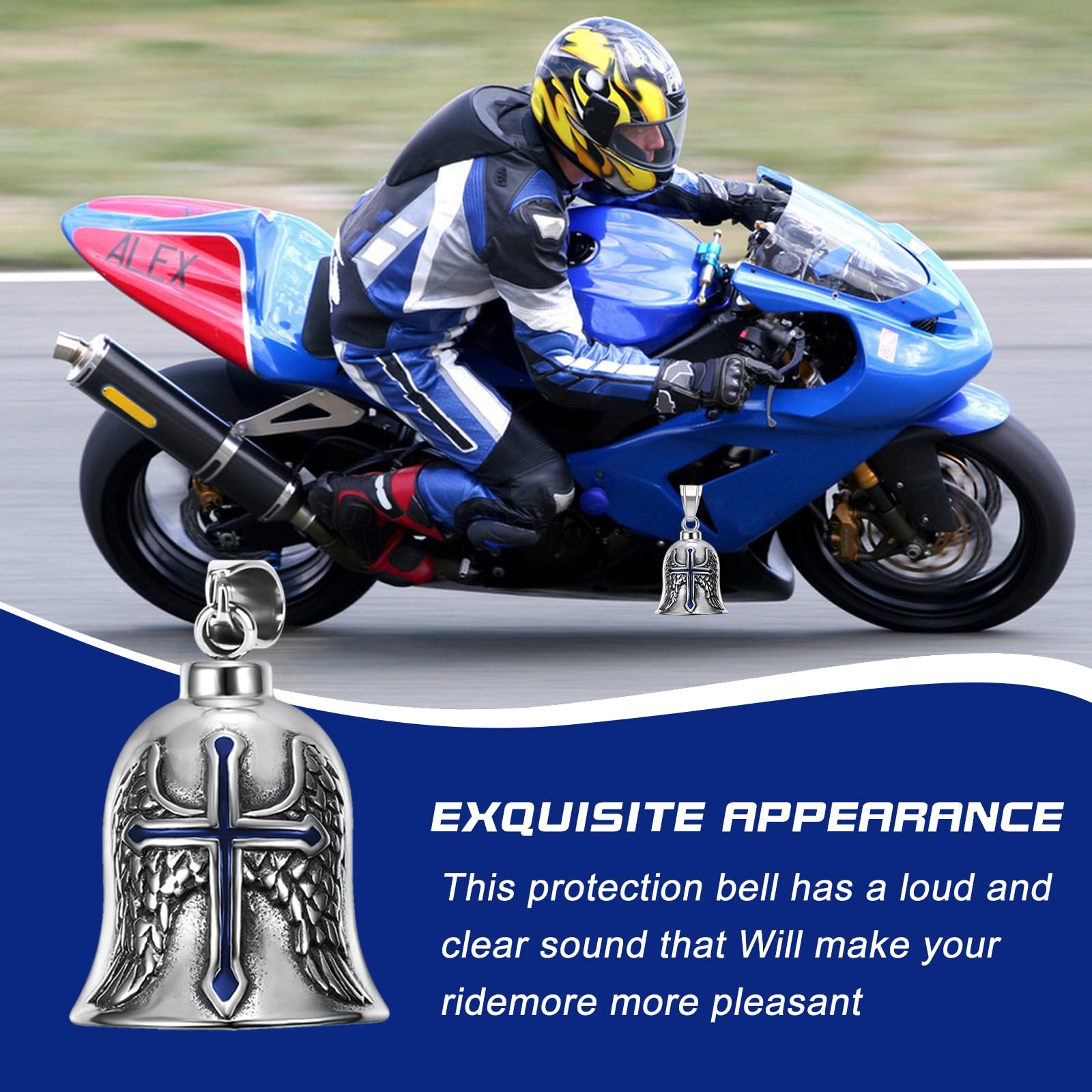 Clochette Moto Porte Bonheur Clochette Moto Guardian Ride Bell, Huile Cloche De Moto Cloche Moto