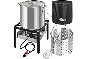 60QT Crawfish Boiling Pot | Seafood Boiling Kit | Dustproof Cover &...