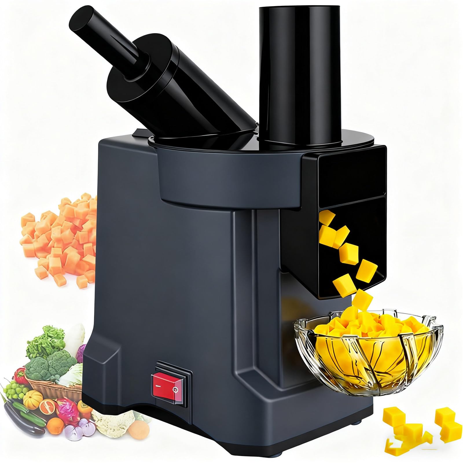 GYKOZY Versatile Veg Chopper, Dicer Electric, All-In-Ones Food Slicer, Onion Slicer, Potato Wedges Maker, Compact Design, Easy-To-Clean Blades, Daily Use