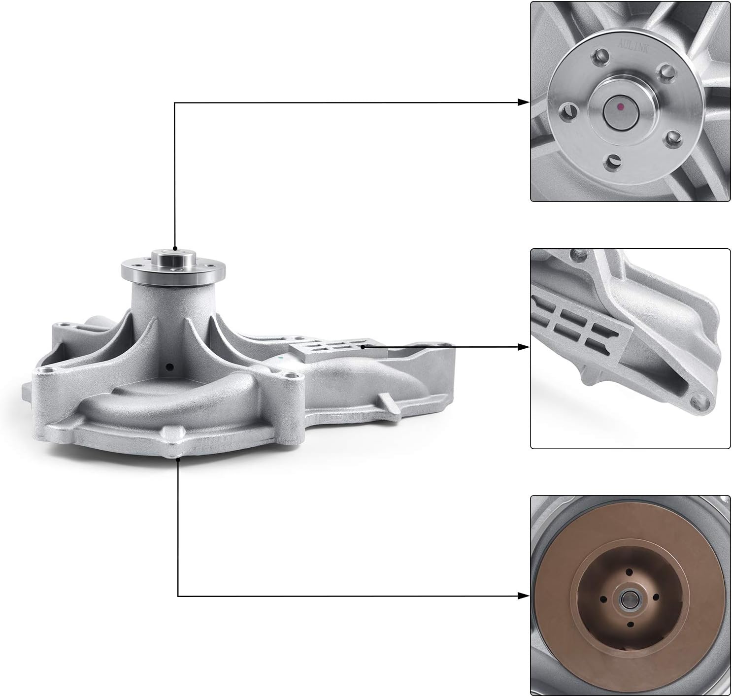 AULINK Water Pump 85124623 85109694 22197705 20538845 For Volvo VN VNL VHD D9 D11 D13 D16 B9L FH ENG VE16 FH ENG VE13 & MACK MP8 A25F/G A25G A30F/G A30G A45G A45G A60H EC750D EC950E Engine TKB 70.030