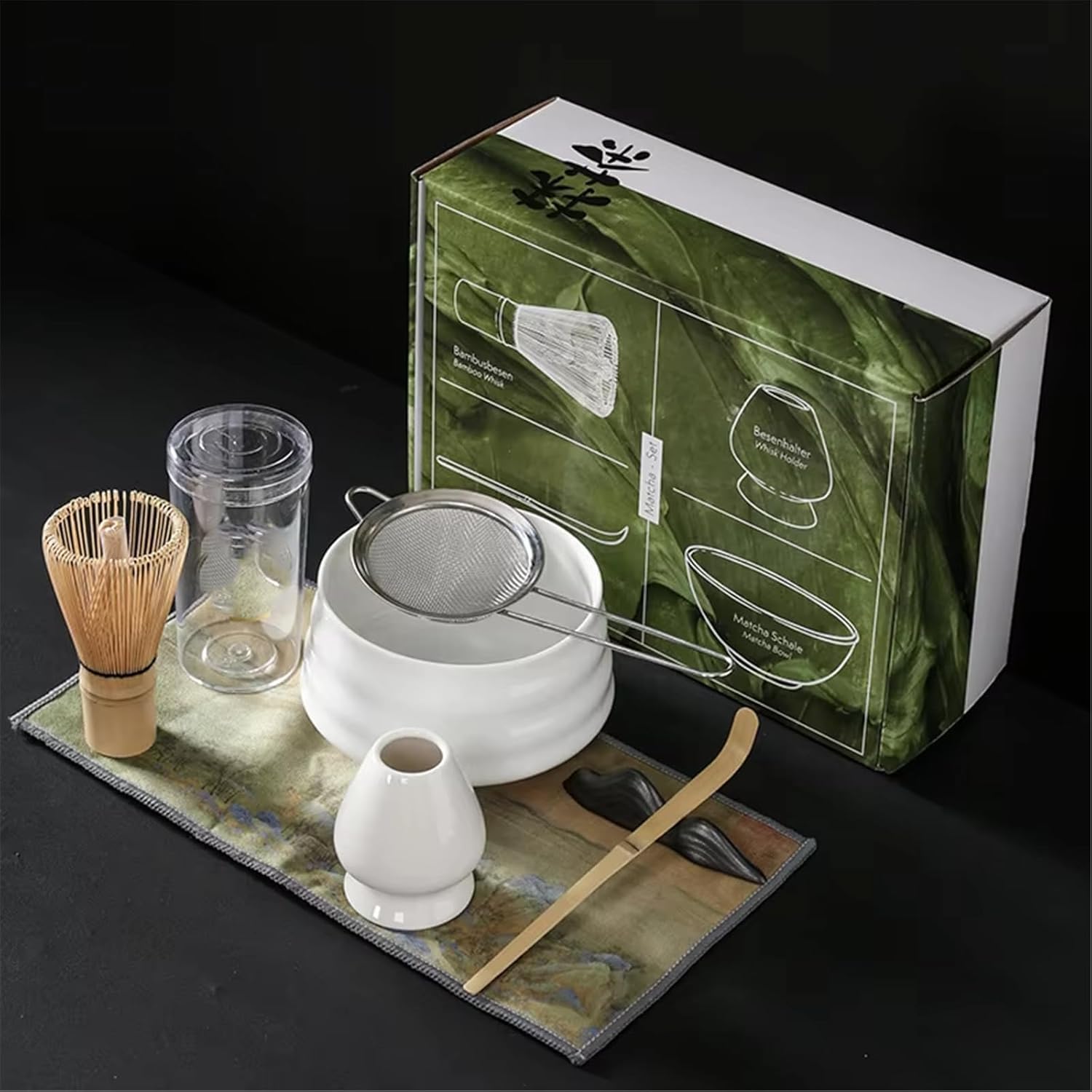 7-Piece Matcha Ceremony Set, Traditional Handmade Tea Whisk Bowl-set2
