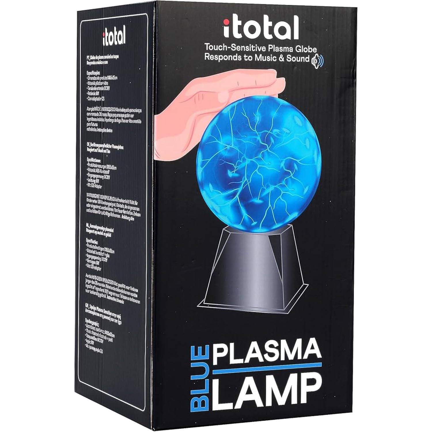 I-TOTAL® - Lampada al Plasma Magica Lampada Plasma Sensibile al Tocco e al Suono Luce Novità Luci Notturne per Decorazione/Bambini/Camera da Letto blu (6")