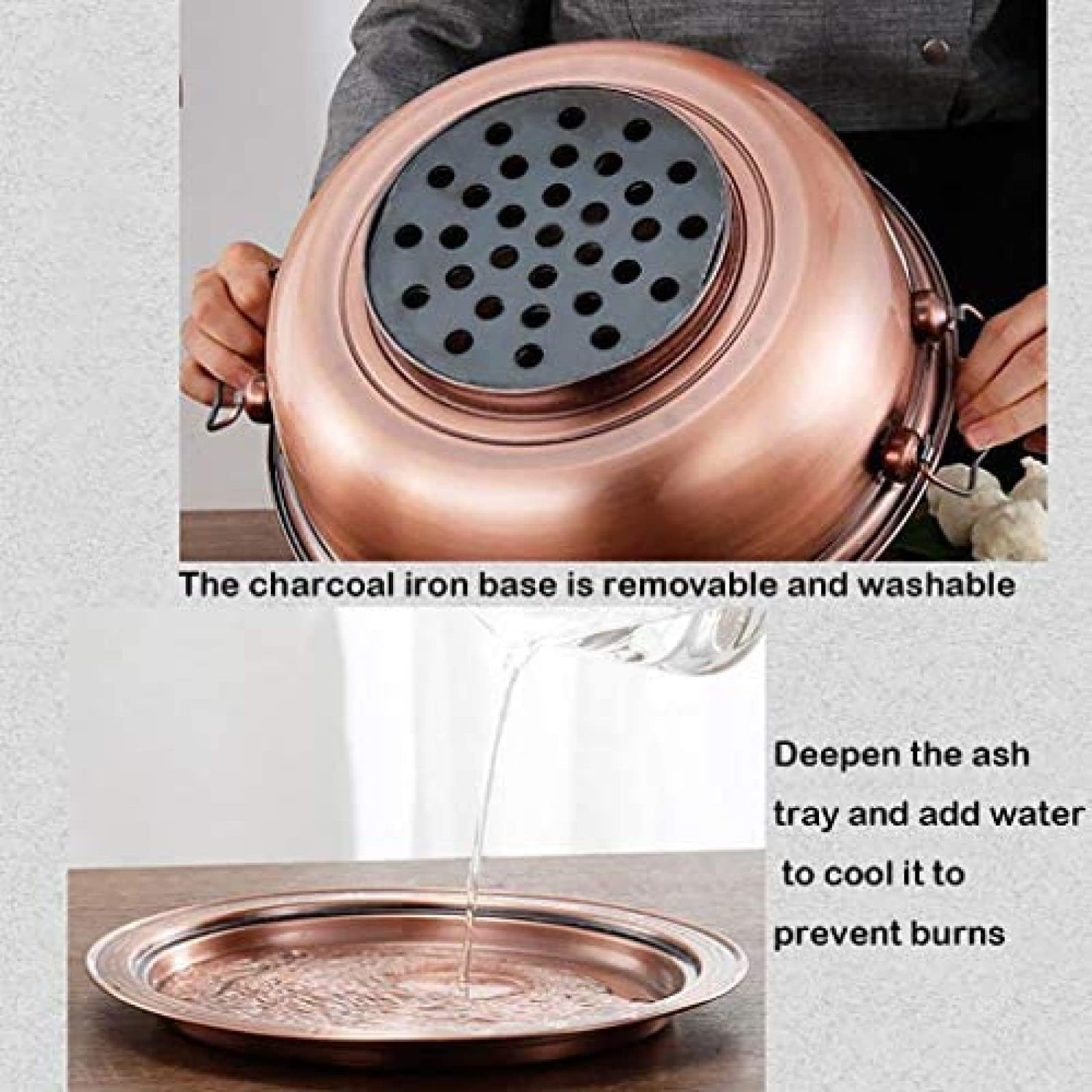 1800W 2 En 1 Olla Caliente Eléctrica Old Beijing Olla Caliente China Cobre Acero Inoxidable Caldera De Sopa Calentada Con Carbón Tradicional Herramientas De Cocina Utensilios De Cocina, 30-36cm,Pl