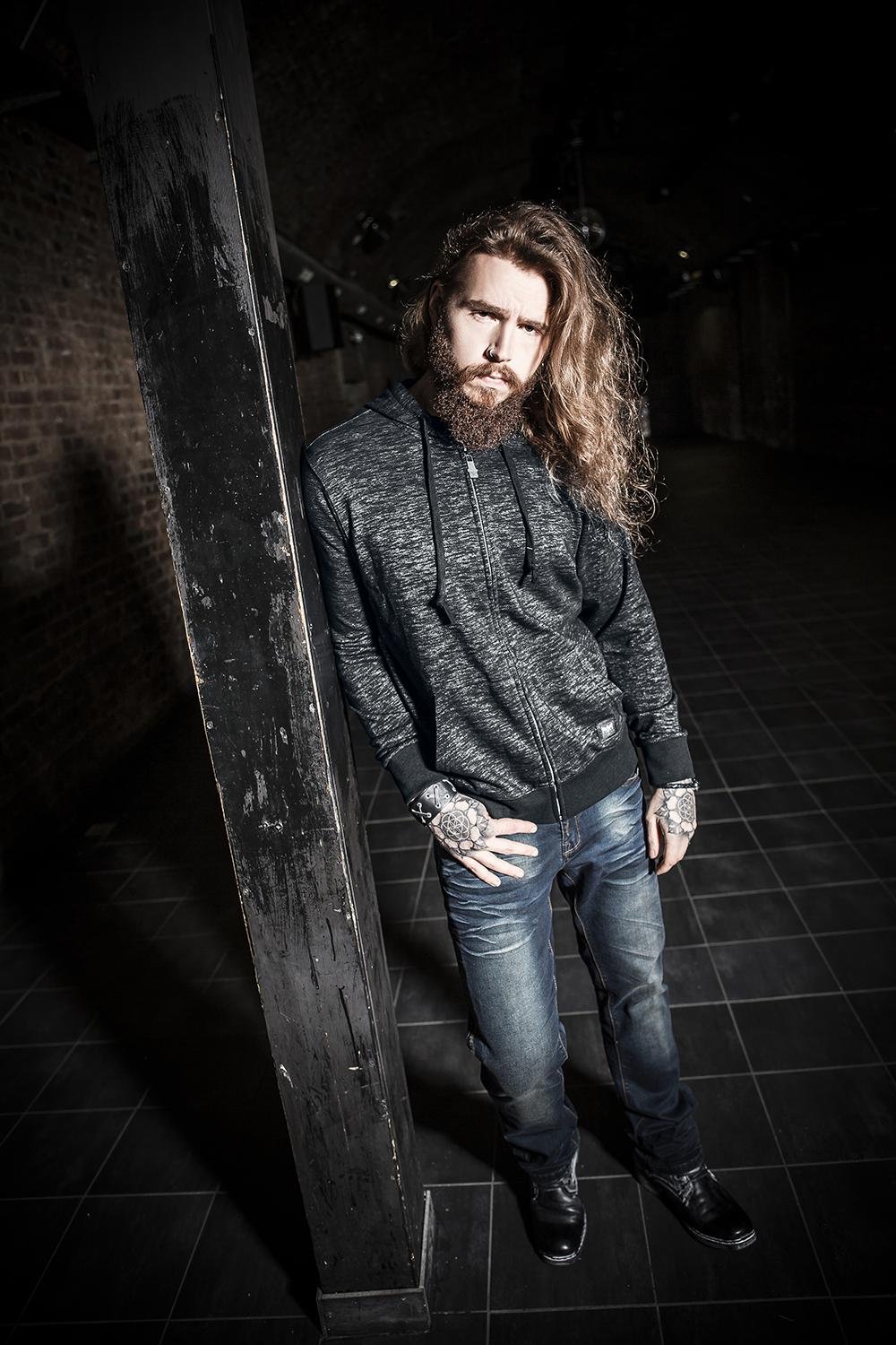 Black Premium by EMP Hombre Chaqueta Gris Oscuro con Capucha