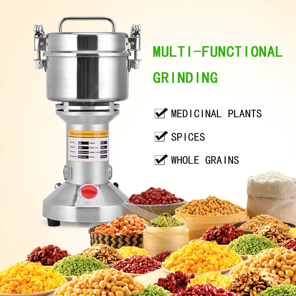 TOPQSC Portable Electric Cereal Grain Grinder 220V High Speed Grinder