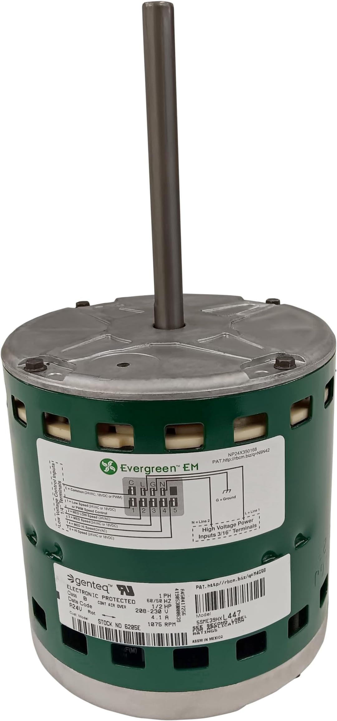 GE ? Genteq Evergreen 1/2 HP 230 Volt Replacement X-13 Furnace Blower Motor