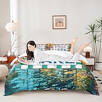 Vista 24 de Juego de funda de edredón rústica de madera con estampado de cabaña de lago tamaño Queen para niños, niñas, niños, adolescentes, decoración