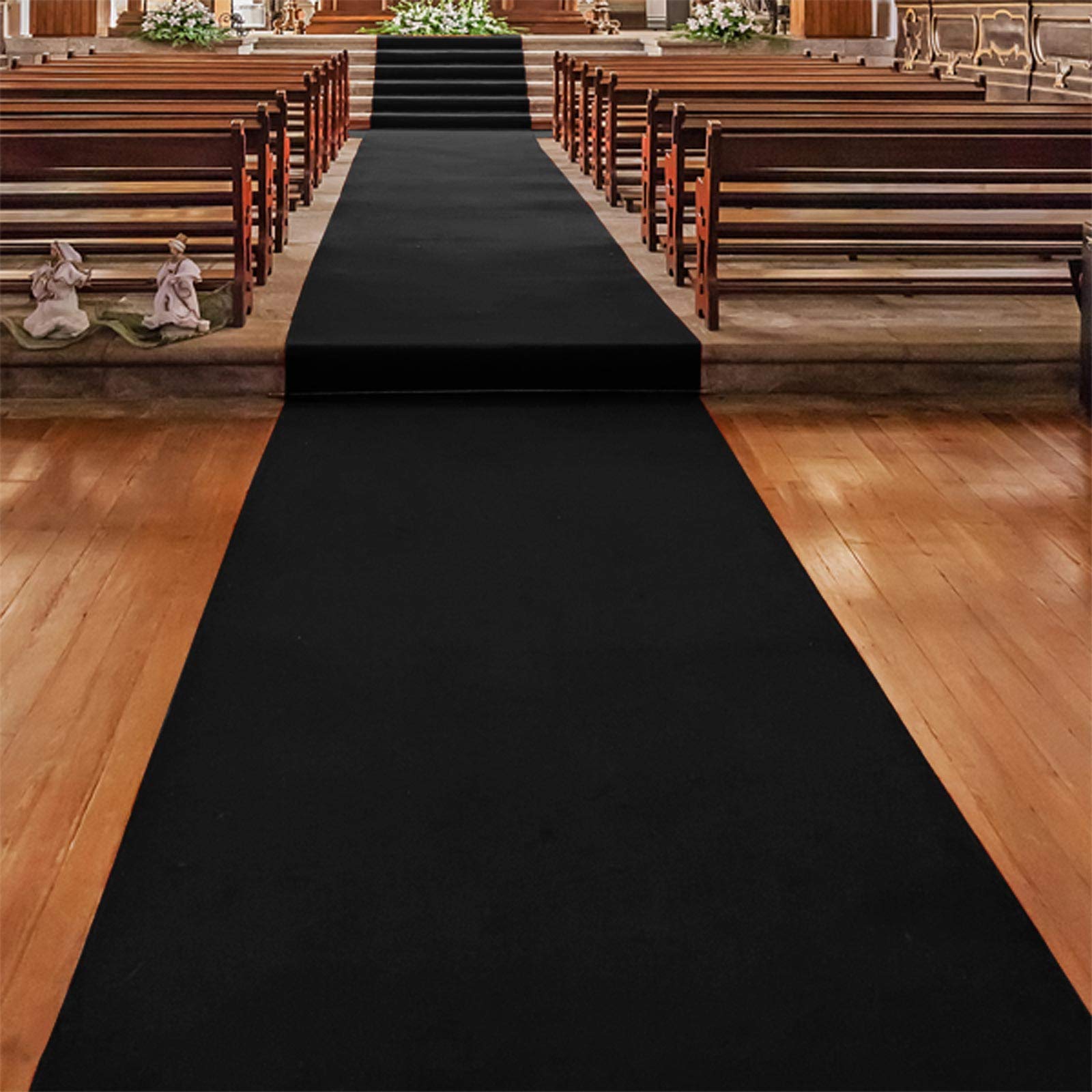 Floordirekt Black 980. Aisle Runner Carpet, Wedding Runner, Wedding Aisle Runner Mat, Premium Exhibition Carpet, Vip Event Carpet, Flame Retardant (200 X 200 Cm, Black 980)