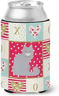 Caroline's Treasures CK5772CC Norwegian Forest Cat Love Can or Bottle Hugger Cooler Washable Drink Sleeve Collapsible Beverage Insulated Holder, Can Hugger, Multicolor