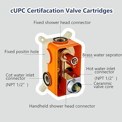 Miniatura 3 de Anksaysh Sistema de ducha de baño, cabezal de ducha de lluvia de 8 pulgadas y montaje en pared de mano, juego combinado de ducha doble de lluvia de