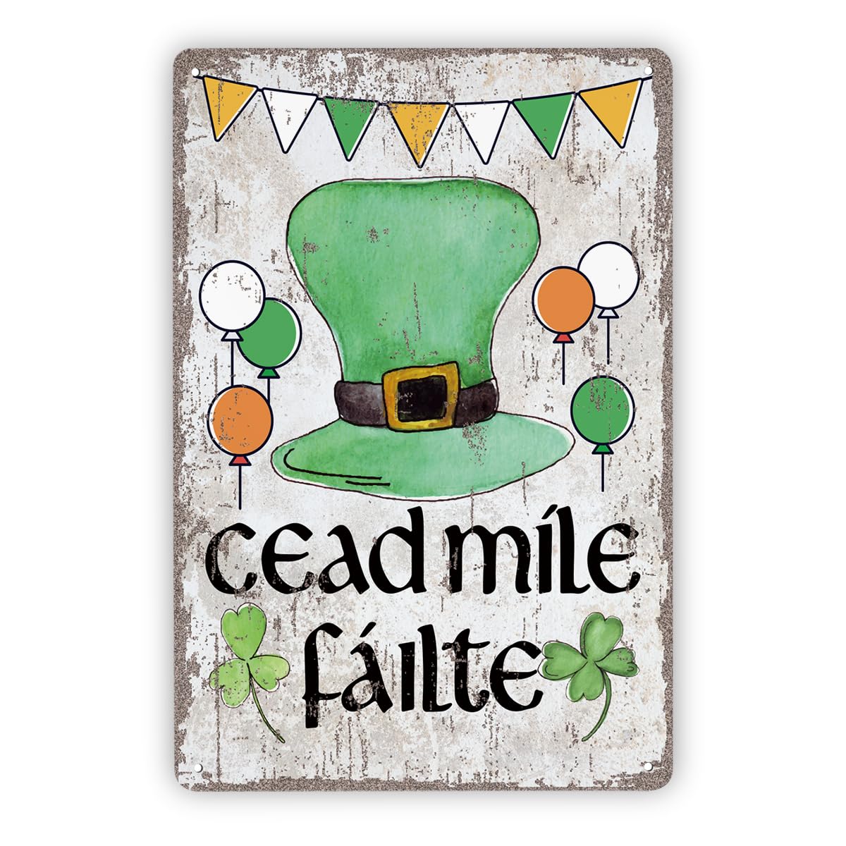 Vintage Metal Tin Sign Cad Mle Filte, St. Patricks Day Shamrock Decor With Leprechaun Hat And Balloons Irish Plaque For Home, Bar, Pub Custom Private Property Signs Outdoor