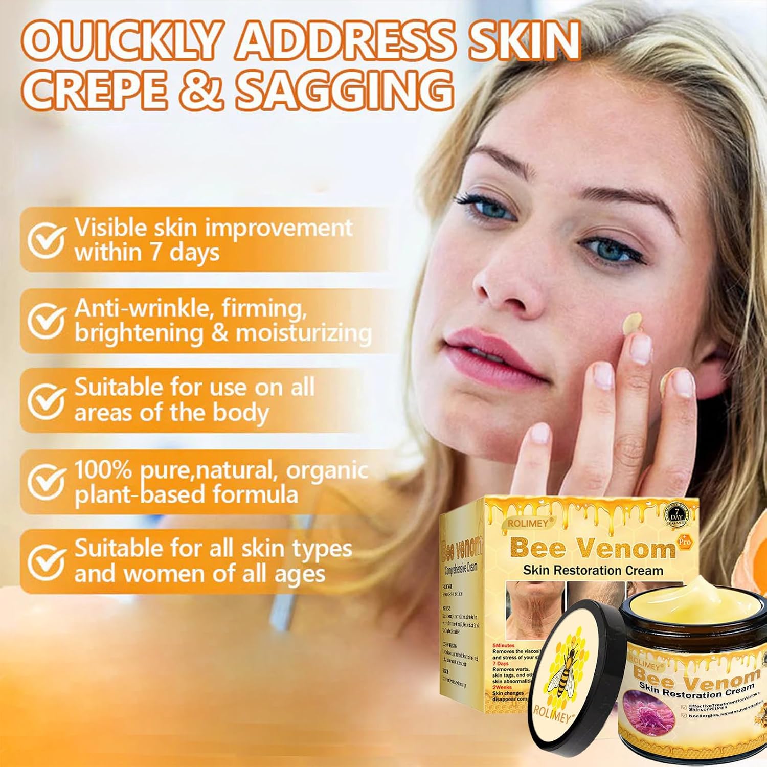 Bee Venom Peptides Botoxmix Pro Comprehensive Cream, Advanced Bee Venom Restoration Cream, Firming & Hydrating Moisturizer for All Skin Types (2)