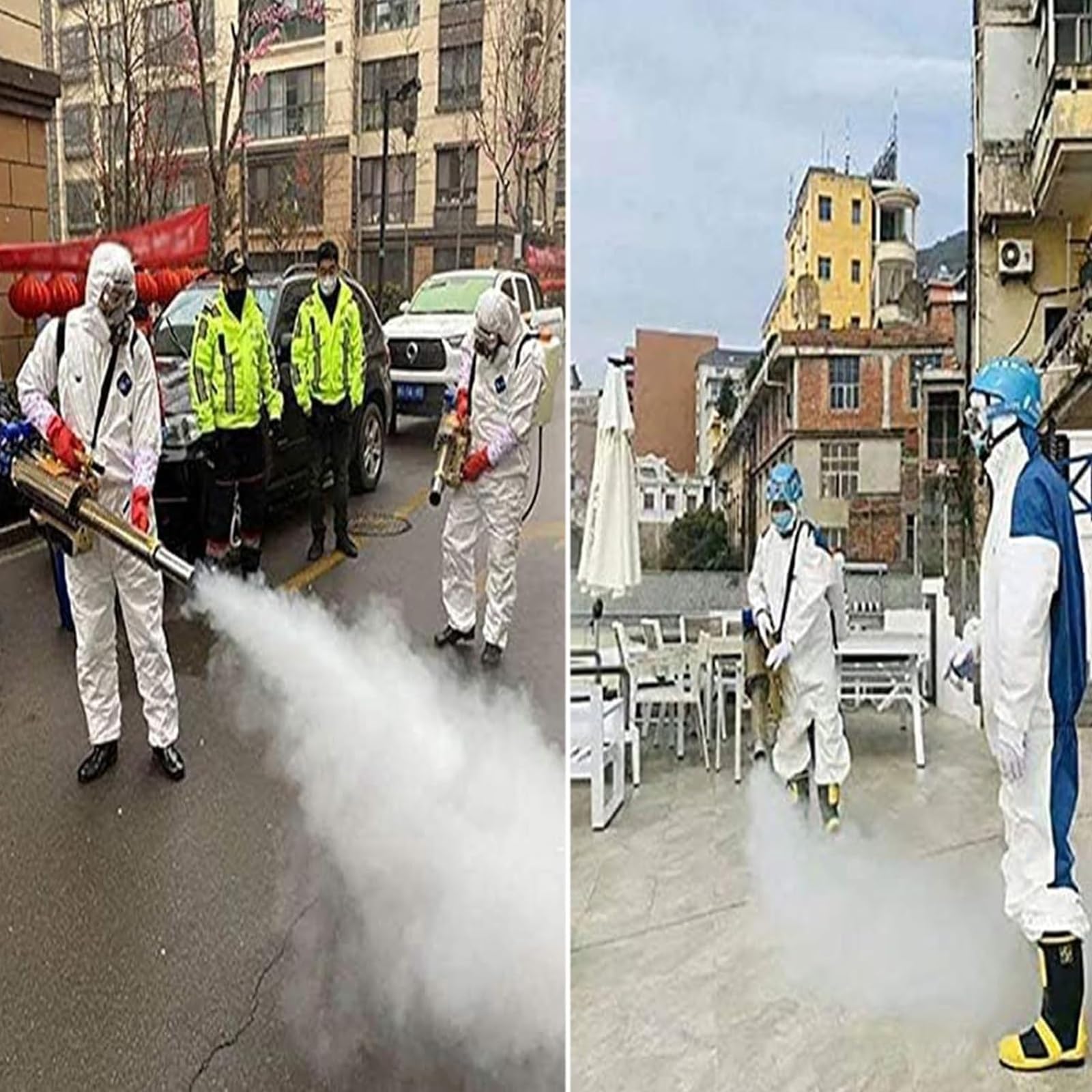 Nebulizzatore termico a getto pulsato, macchina per nebulizzazione termica da 15 litri, raffreddamento ad acqua a doppio tubo, ampia emissione di nebbia, spruzzo a 360° in tutte le direzioni(White)
