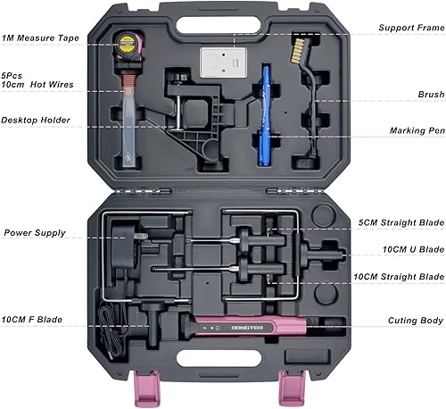 Miniatura 2 de Kit de cortador de espuma eléctrica de alambre caliente 4 en 1, herramienta de corte de espuma de poliestireno de 15 W/6 V con funda, kit de Caja