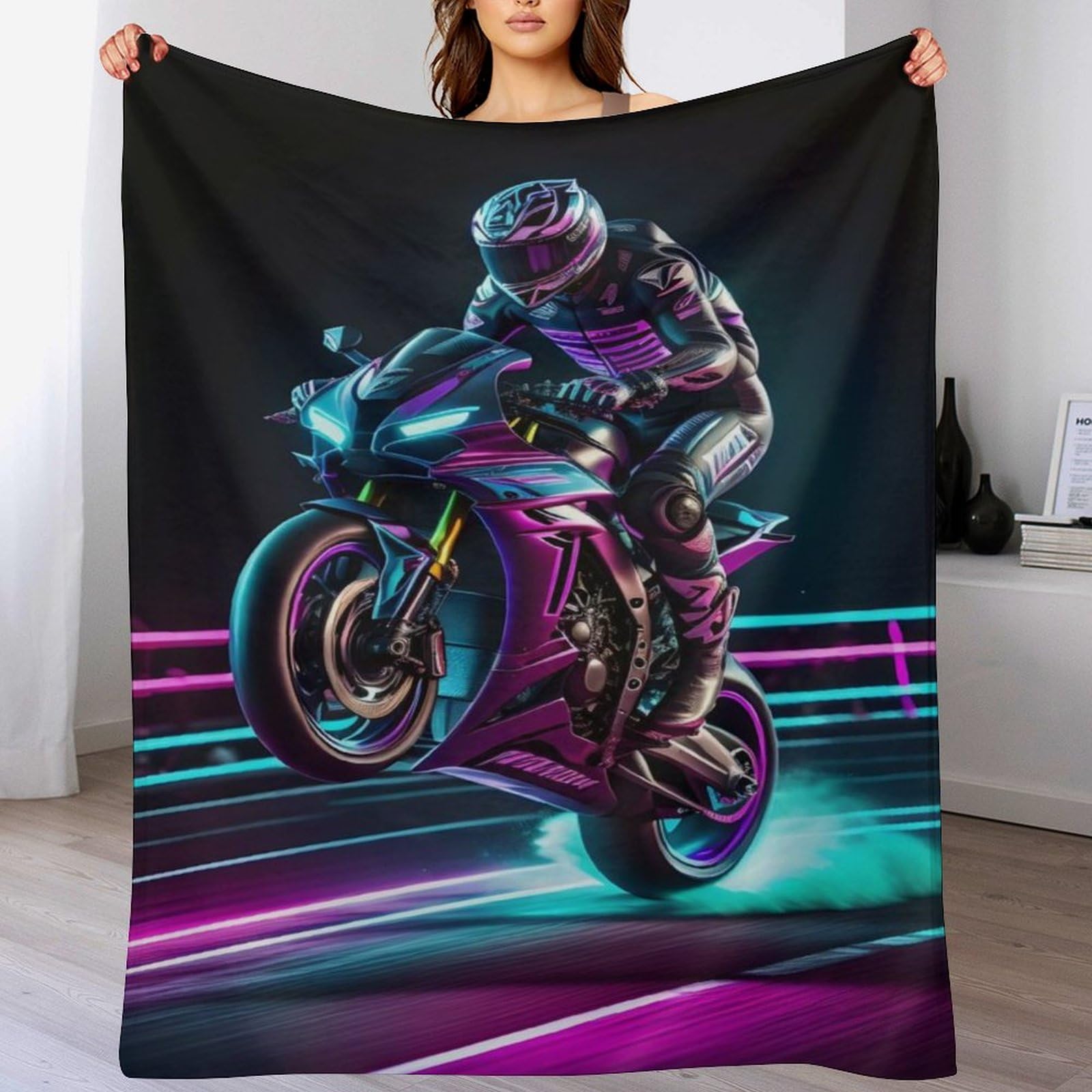 Manta de forro polar para moto viajes y tardes de sofá con franela