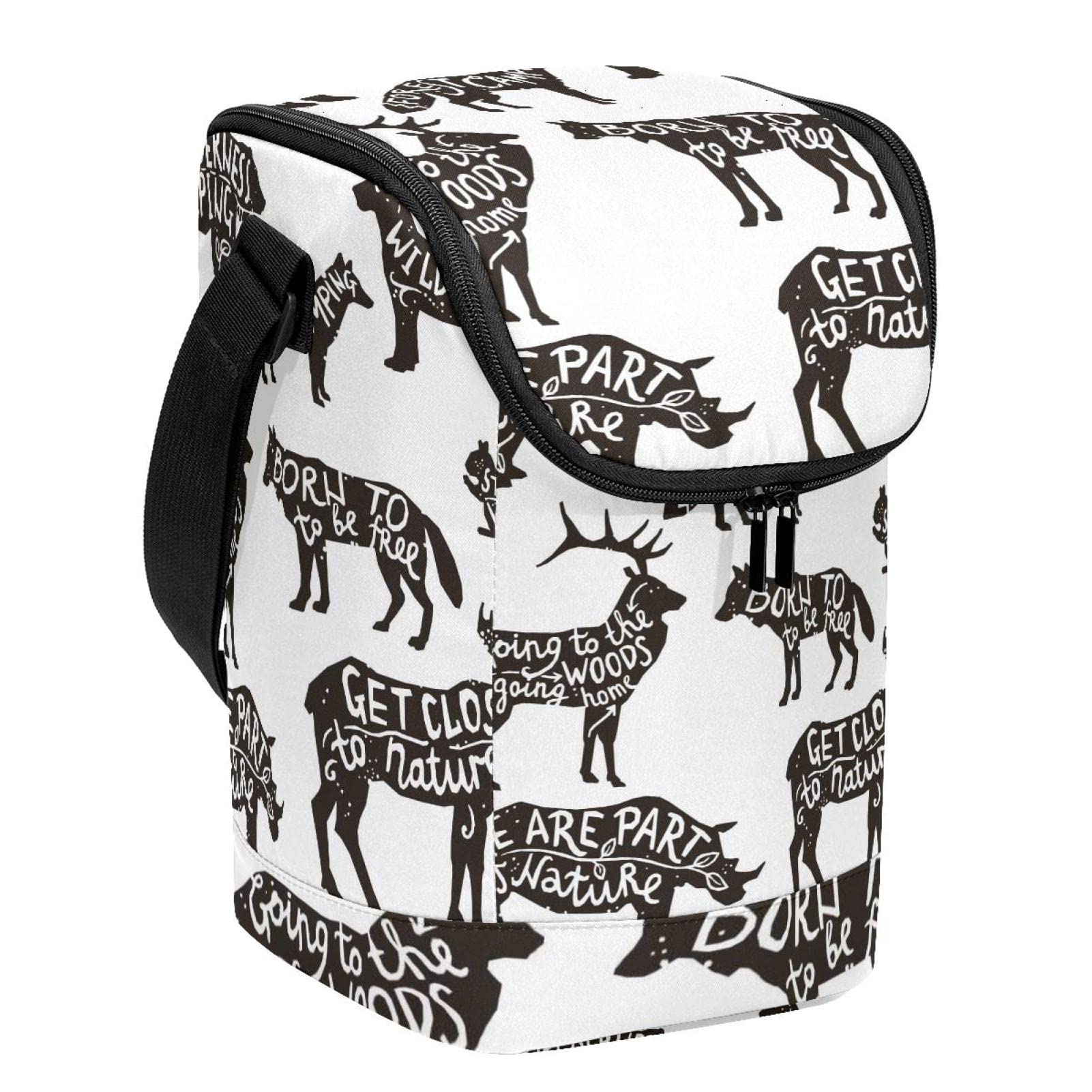 Bolsa de almuerzo para hombres y mujeres lonchera trabajo animales letras