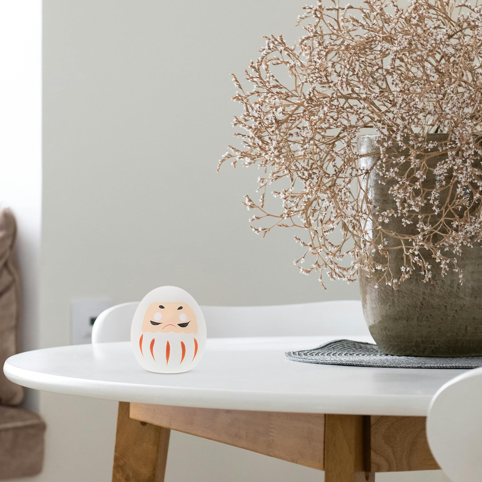 Figura de Cerámica Japonesa Darma, Miniatura Tradicional para Decoración de Escritorio y Hogar, Adorno Japonés de Mesa, Estatua Suerte y Accesorio Decorativo