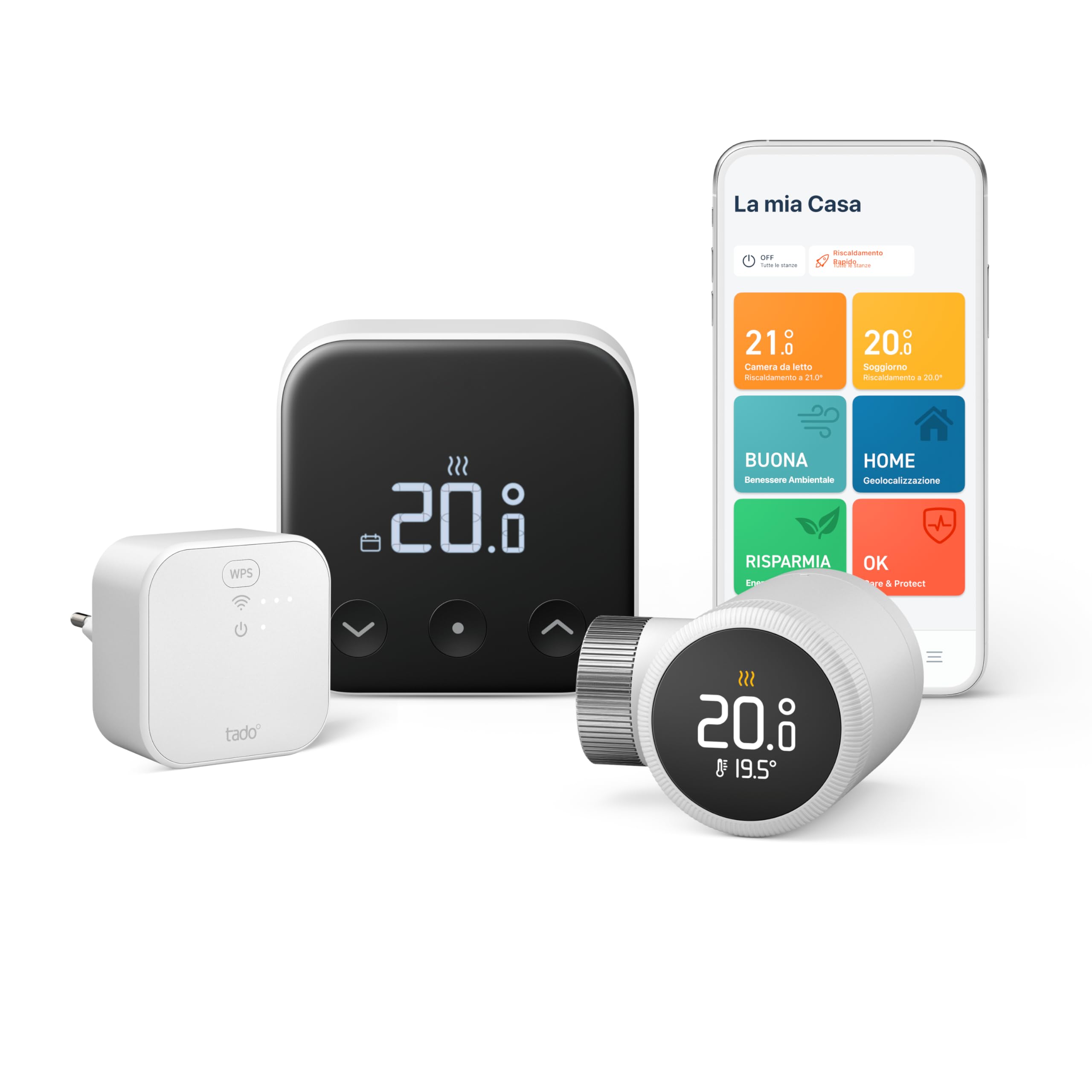 tado° termostato intelligente X – Starter Kit, termostato ambiente cablato e Bridge X termostato intelligente X