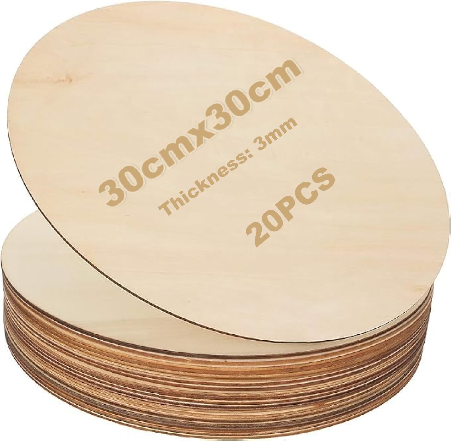 Support Horloge Bois 15 Disques Bois Brut 30cm - Plaques Rondes Pour Horloge, Pyrogravure, DIY - Épaisseur 2mm - Naturel Non Traité Support Horloge DIY