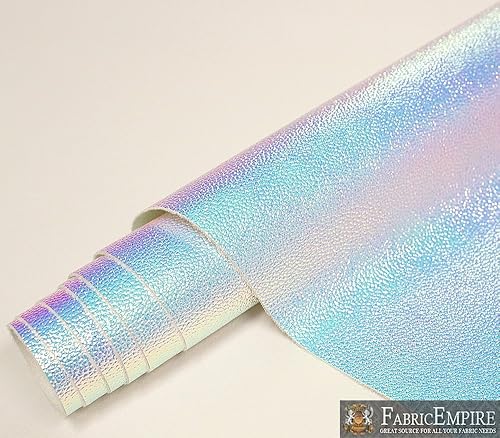 Miniatura 2 de Fabric Empire Tapicería de vinilo en relieve de piel holográfica brillante tela azul claro 54 pulgadas de ancho vendido por The Yard