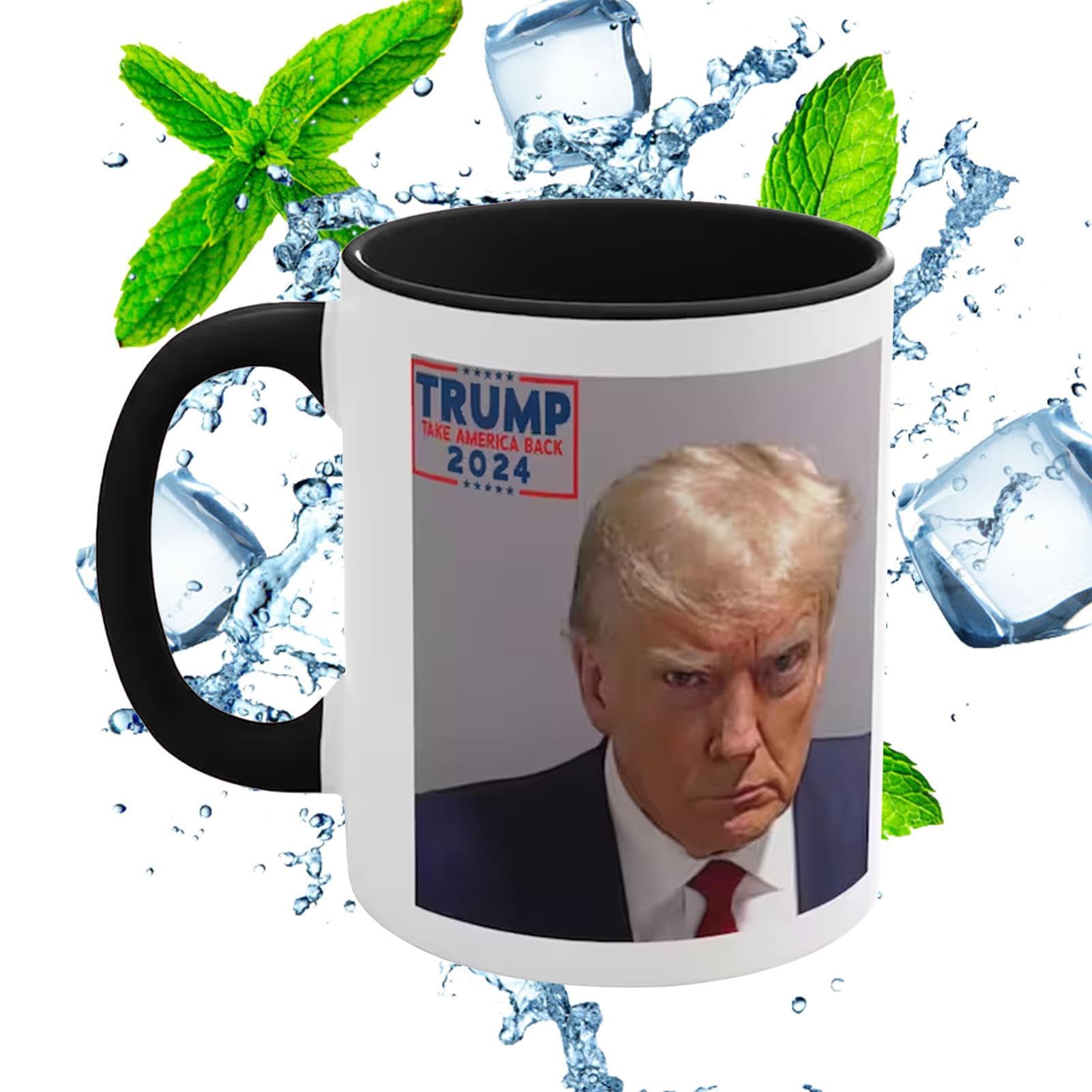 Trump Mug Shot, Trump Tee Cup, Trump Supporter Cup Political Enthusiasm Election Season Political Events Offfice or Desk Decor Gift for Trump Supporters Historical Interest Parody and Comedy Shows