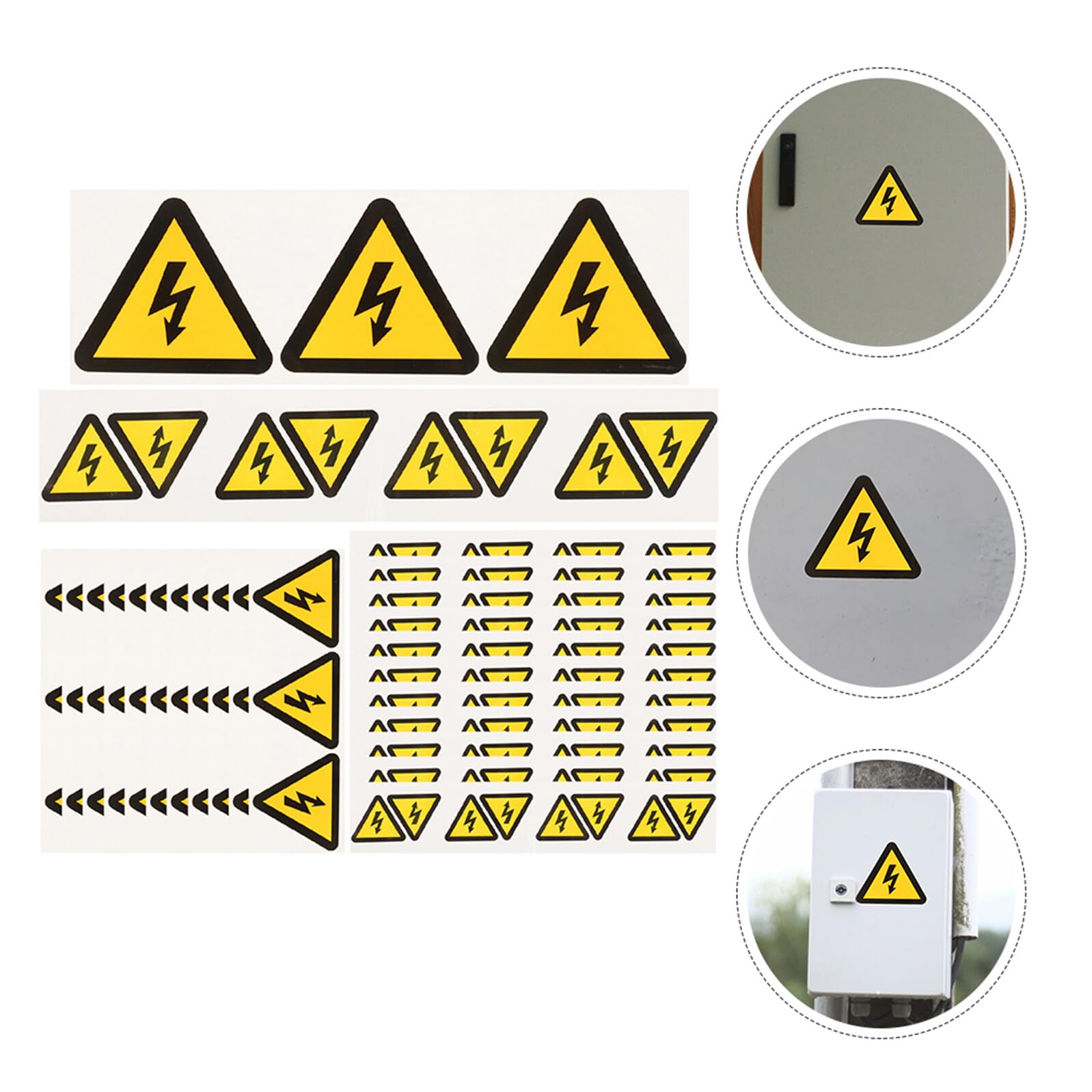 Autocollants Avertissement Danger Électrique Lot de 24 en PP Jaune