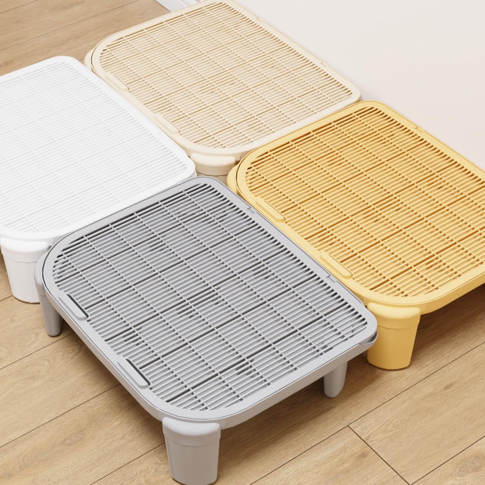 Mumuxiao White Cat Litter Ramp For Kitten Litter Box,9Cm High Footboard Double Layer Cat Litters Step Tray Litters Trapper With Filter Function,Easy Cleaning (White)