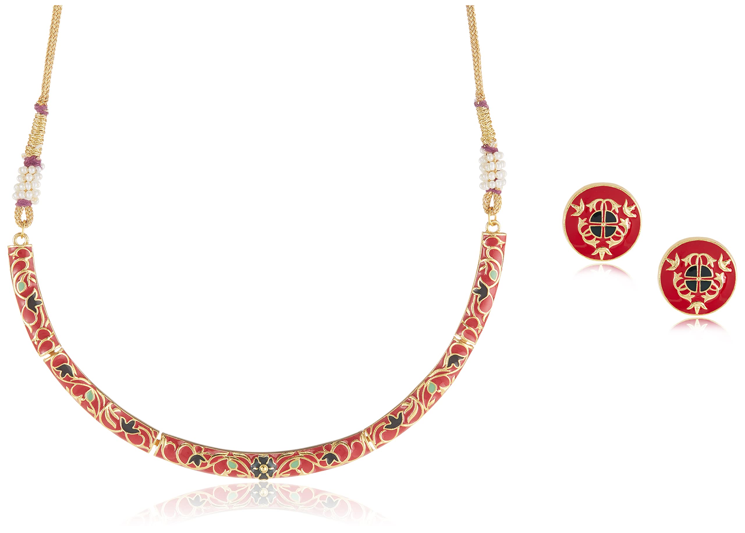 voylla Tahira Enameled Choker Necklace Set-picture-41