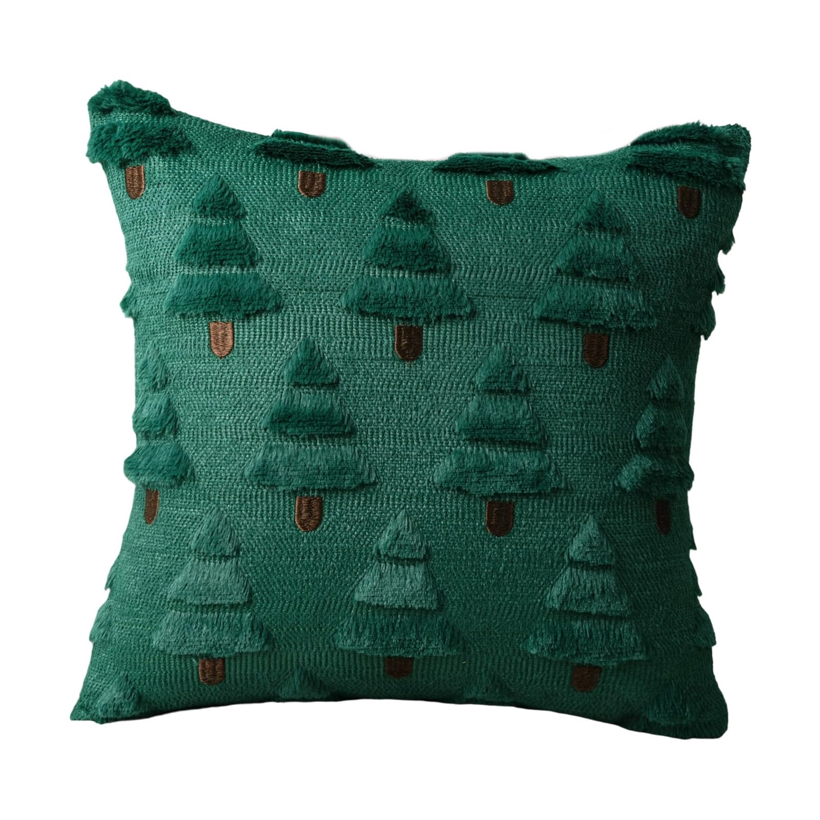 Msioytog Holiday Themed Embroidered Pillow Cover Washable Polyester Substance Christmas Deck for Sofa Bedding Celebratory Home Deck Pillow Case