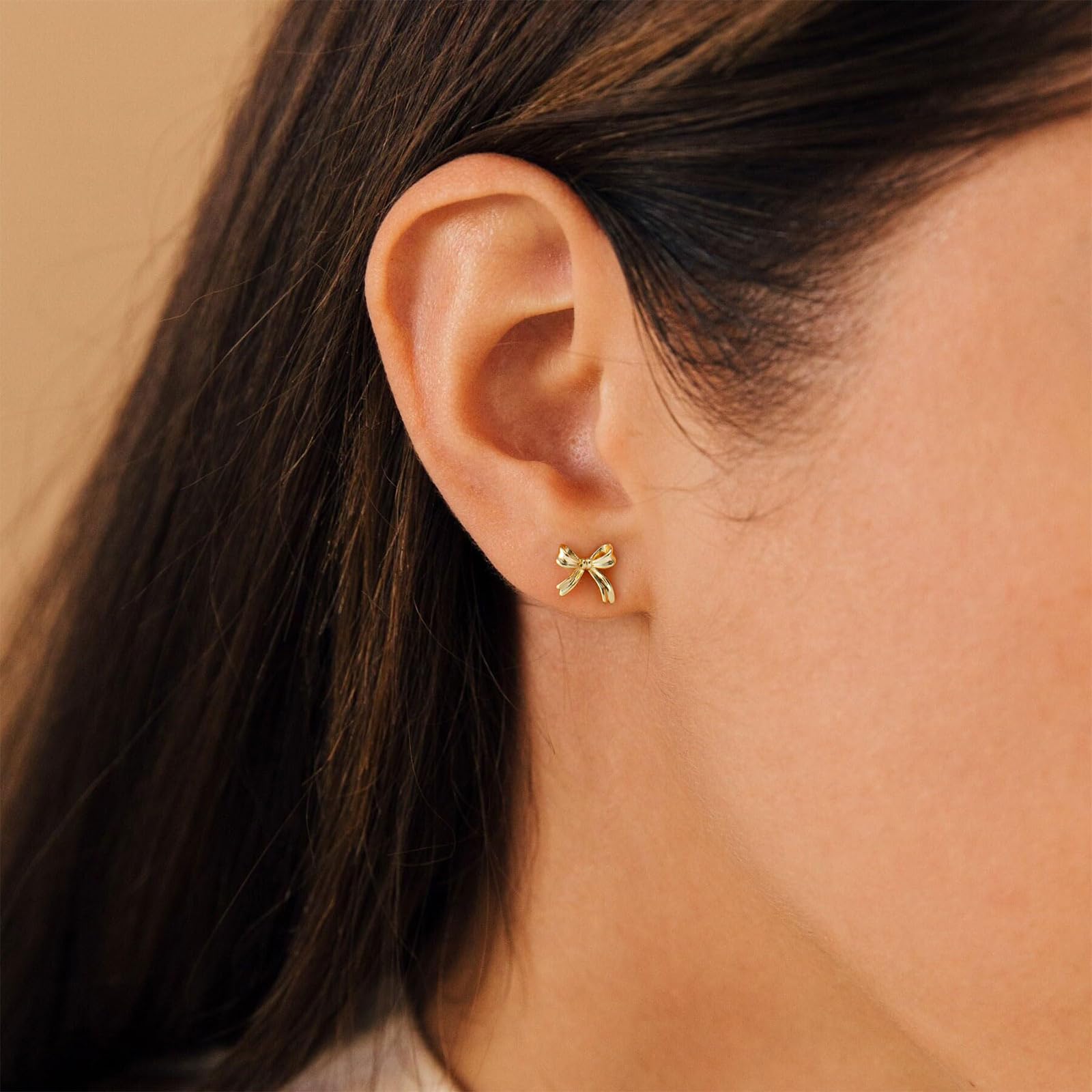 Orecchini A Fiocco Oro 14k - Gioielli Eleganti A Forma Di Fiocco Per Donne - Regalo Con Confezione Regalo - 3