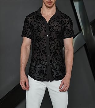 Amazon.com: WDIRARA Men's Floral Sheer Mesh See Through