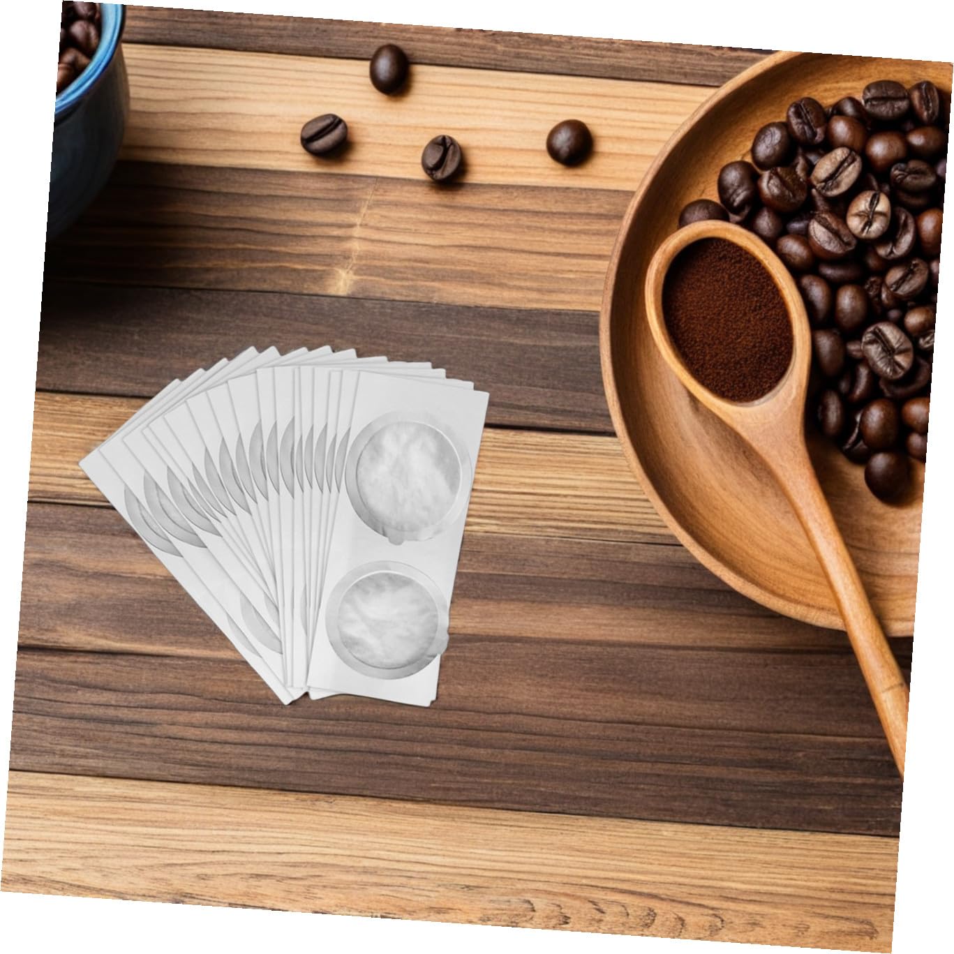 Cabilock 250 Piezas película de taza de cápsula de café Sellado de tapas de espresso láminas adhesivas de café Cafe molido Cafe expreso tapas de láminas de espresso pegatinas